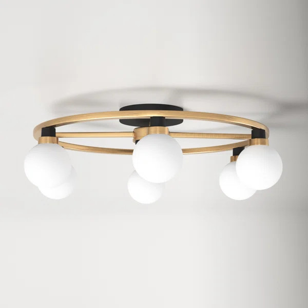 Andrea Glass Semi Flush Mount | Wayfair North America