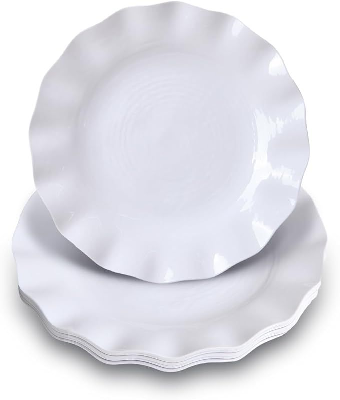 LOK-OSEMILE Melamine Dinner Plates, Set of 6, 9.875" 100% Melamine Dinner Plates for everyday use... | Amazon (US)