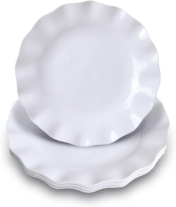Melamine Dinner Plates, Set of 6, 9.875" 100% Melamine Dinner Plates for everyday use, breakproof... | Amazon (US)