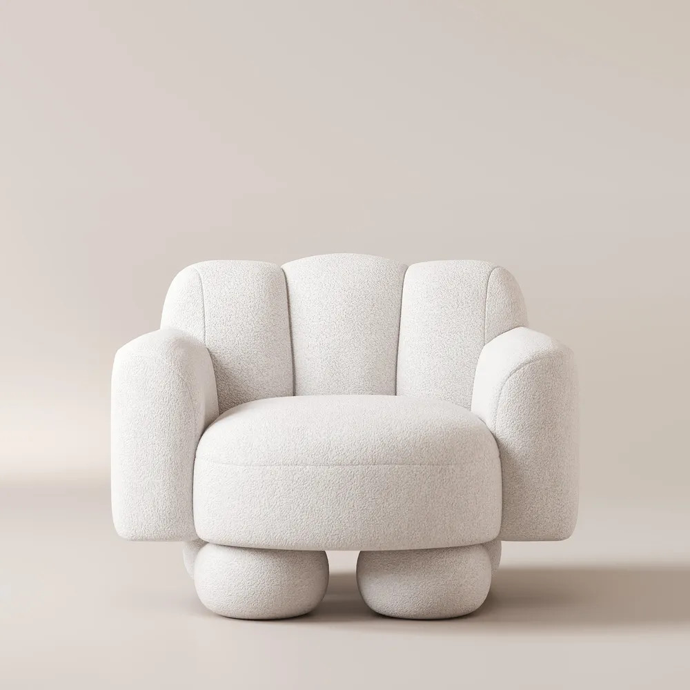 Rune 38" Bouclé Accent Chair | Hernest