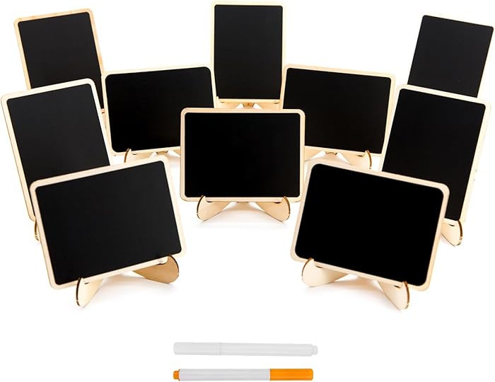 DSTELIN 10 Pack Mini Chalkboards Signs with Easel Stand, Small Rectangle Chalkboards Blackboard, ... | Amazon (US)