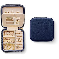 Plush Velvet Travel Jewelry Box Organizer | Travel Jewelry Case, Jewelry Travel Organizer | Small... | Amazon (US)