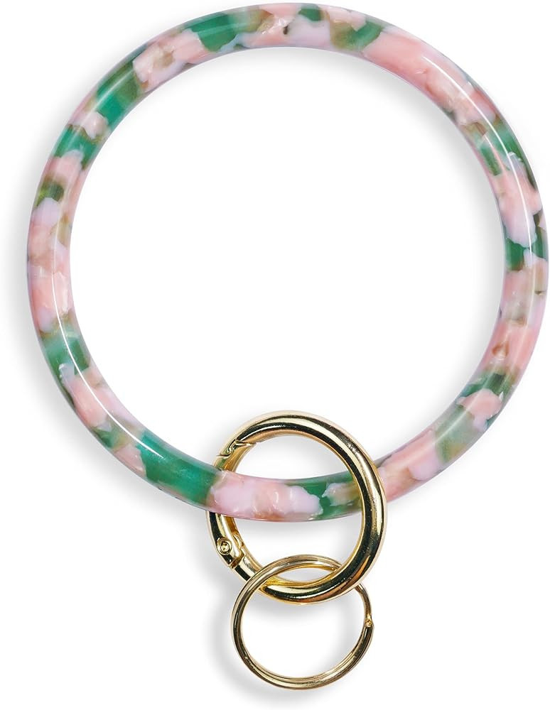 Heesch Bangle Key Ring Bracelet Keychain Key Ring Bracelet for Women, Acetate Circle Keyring for ... | Amazon (US)