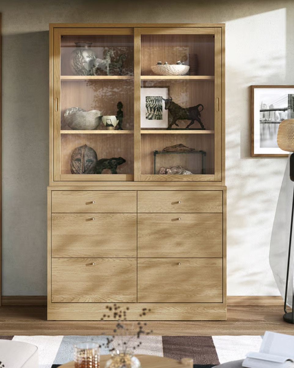 This cabinet is a really good reminder that storage doesn’t have to feel heavy. Clean lines, warm wood, and enough closed space to hide the clutter while still being able to style the top shelves. Works just as well in a living room as it does in a dining space.

wood cabinet, storage cabinet, glass front cabinet, neutral home decor, modern neutral furniture, living room storage, dining room storage, IKEA finds, warm wood furniture, functional decor, LTK home finds

#LTKHome #LTKSaleAlert