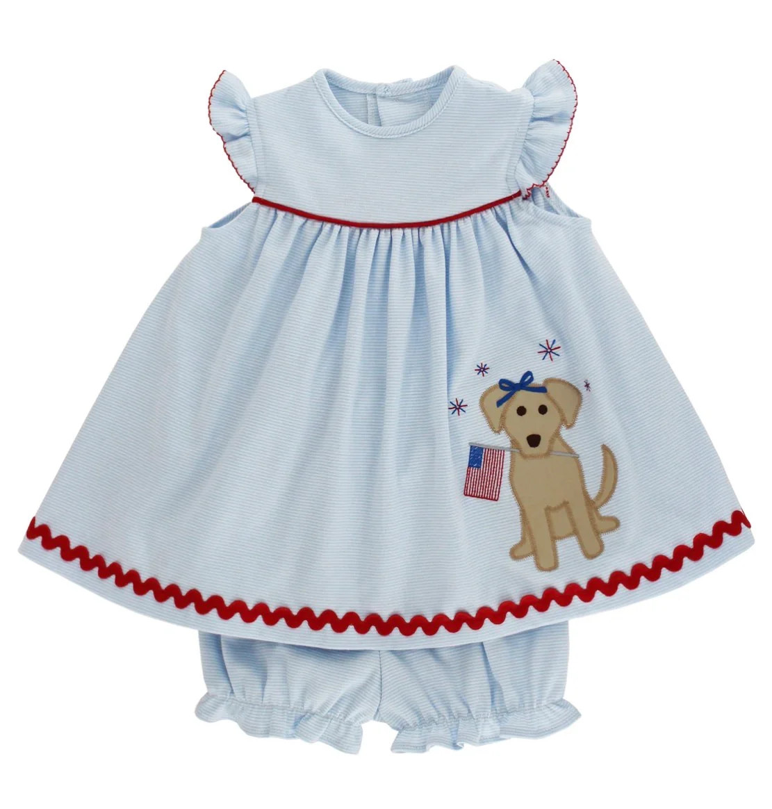 The Bailey Boys Patriotic Pup - Knit Float with Bloomer | Persnickety