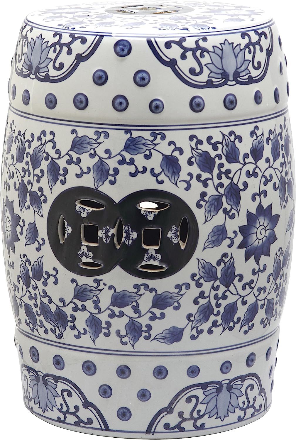 Safavieh Tao Ceramic Decorative Garden Stool, Blue and White | Amazon (US)