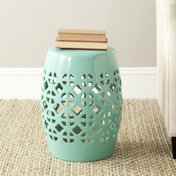 Safavieh Circle Lattice Indoor/Outdoor Garden Patio Stool, Light Blue | Walmart (US)