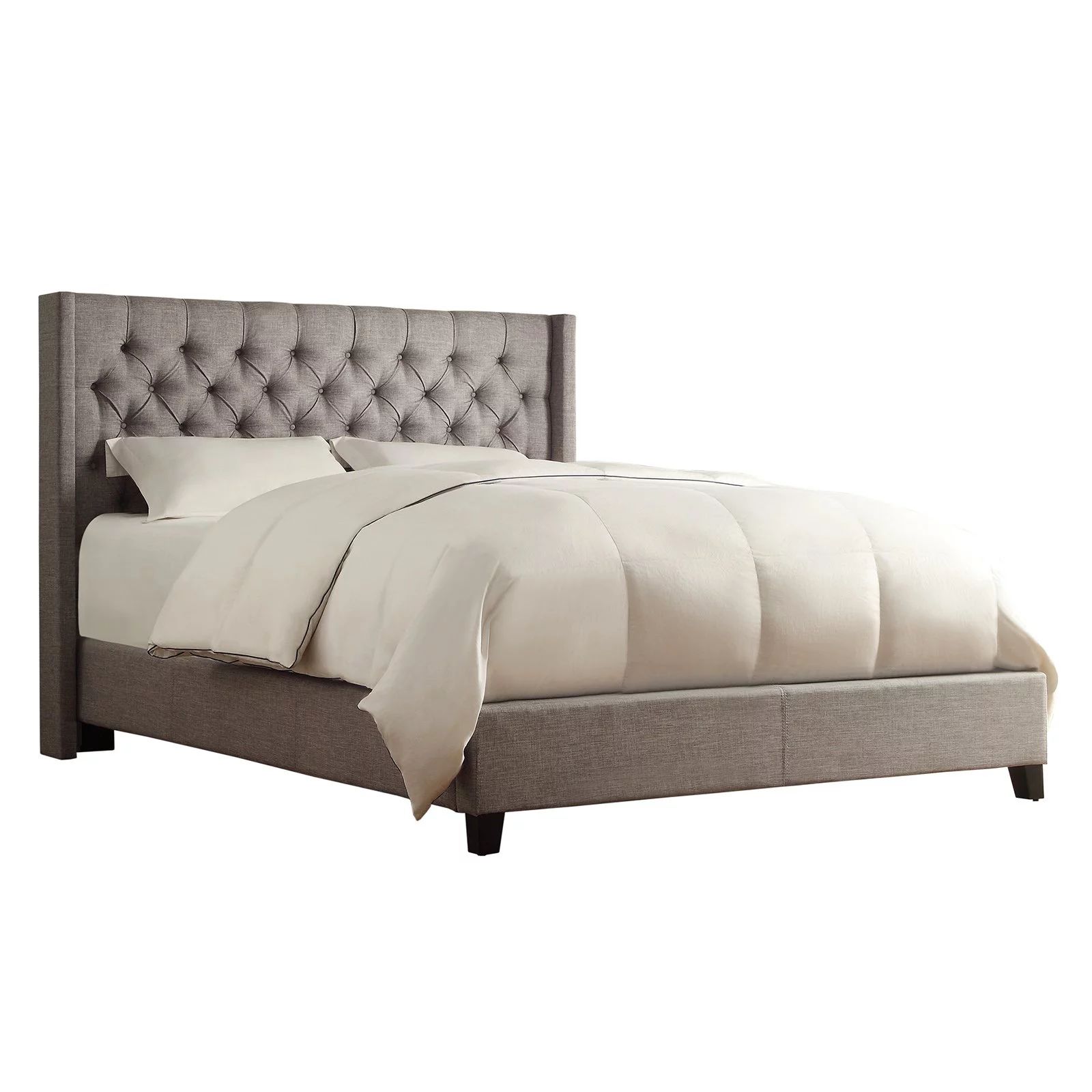 Weston Home Yarmouth Wingback Upholstered Low Profile Bed - Walmart.com | Walmart (US)
