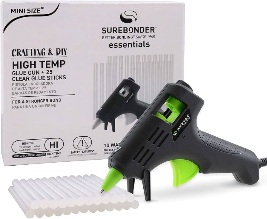 Hot Glue Gun, Surebonder Mini Size 10W High Temperature Glue Gun Kit with 25 Glue Sticks | Amazon (US)
