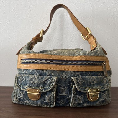 Louis Vuitton Baggy PM Monogram Denim 2-Way Tote Bag Shoulder Bag ｗ/Strap Auth | eBay UK