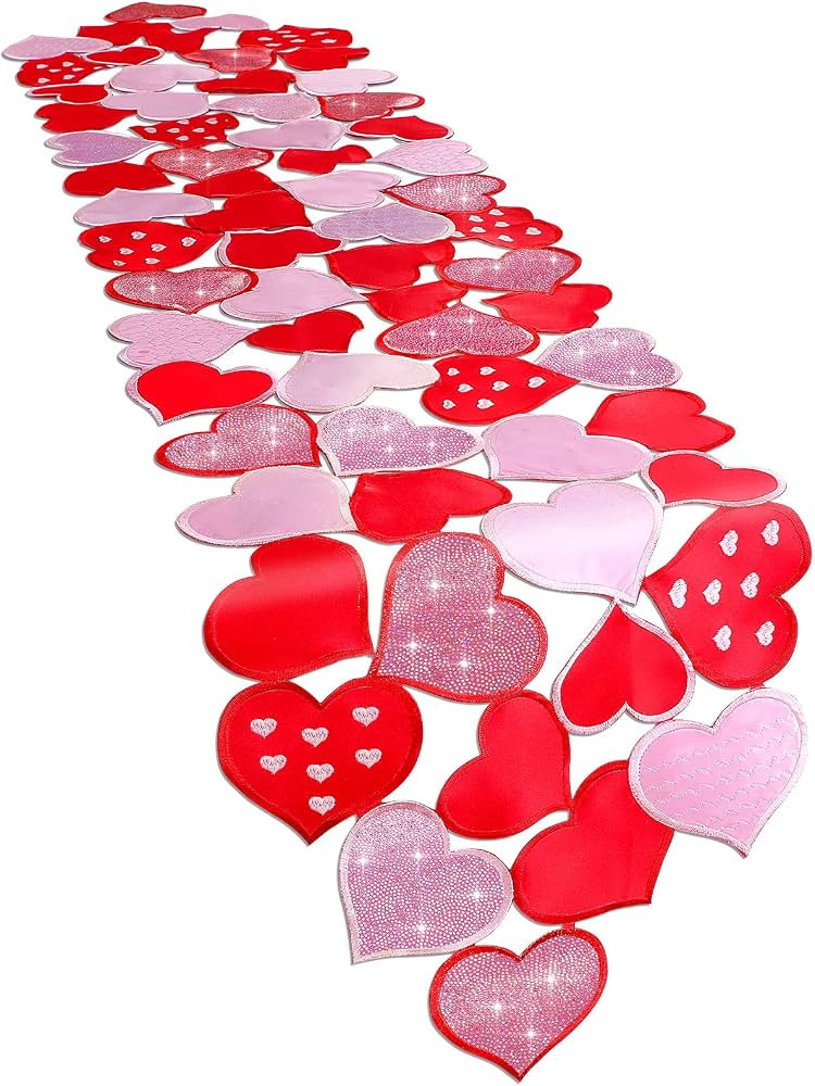Embroidered Valentine Day Table Runner Love Heart Table Runner 15.7 x 68.9 Inch Valentines Decora... | Amazon (US)