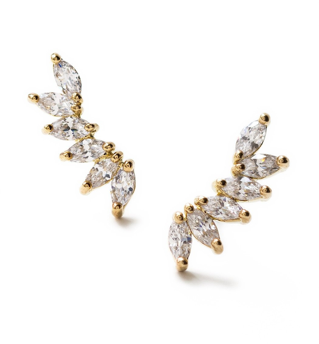 Navette Crystal Wing Earrings | AMY O