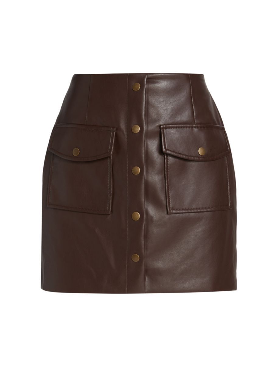 Faux Leather A-Line Mini Skirt | Saks Fifth Avenue