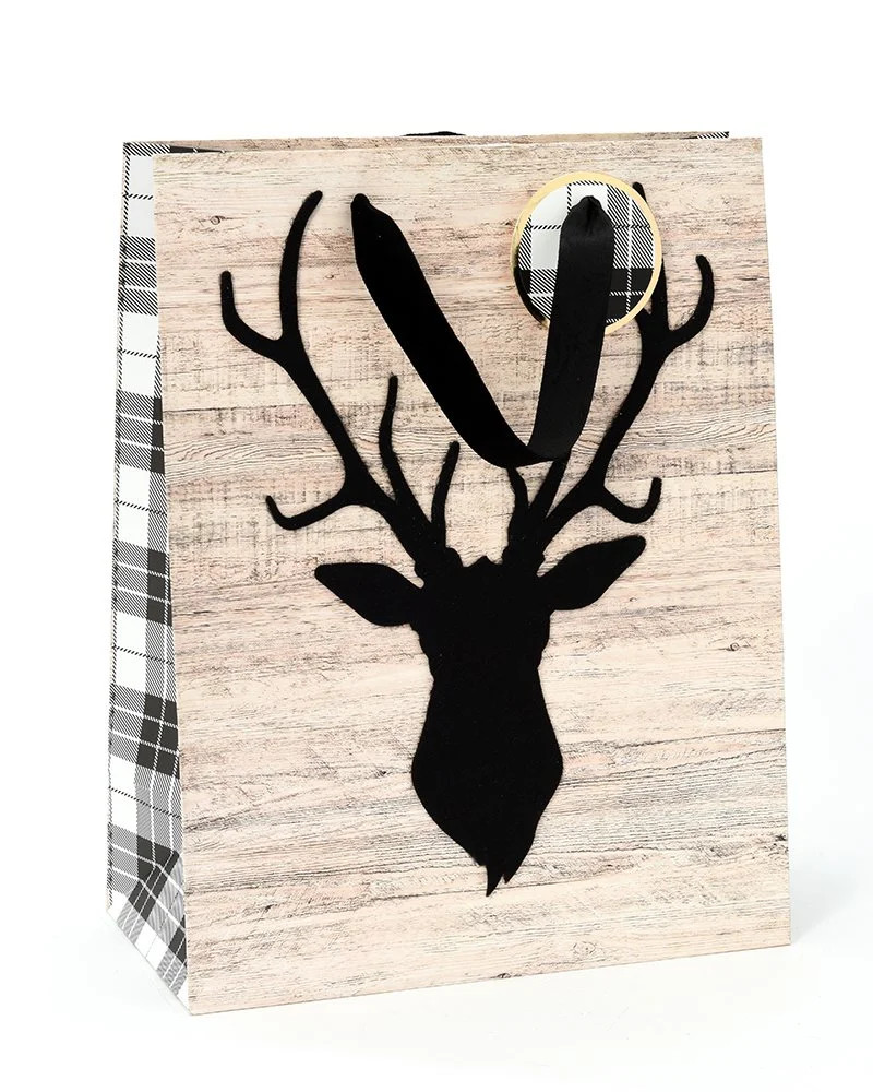 George Stanley Felt Deer Icon Medium Gift Bag with Tag, 1 Count | Walmart (US)