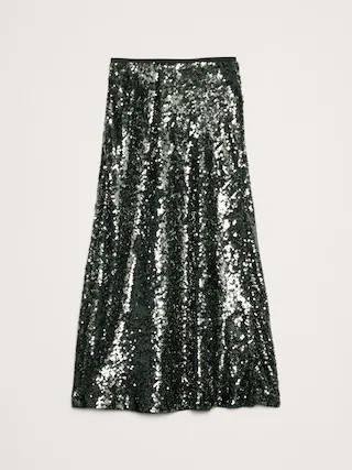 Bias-Cut Sequin Maxi Skirt | Banana Republic (US)
