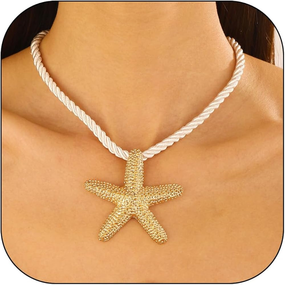 Frodete Starfish Necklace for Women Gold Shell Conch Starfish Necklaces Summer Beach Jewelry Outf... | Amazon (US)