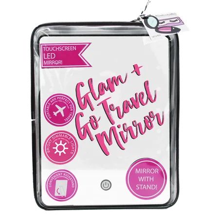 Love Ellie Lillian Glam and Go LED Travel Makeup Mirror with Dimmable Lights Kickstand and Storage B | Walmart (US)