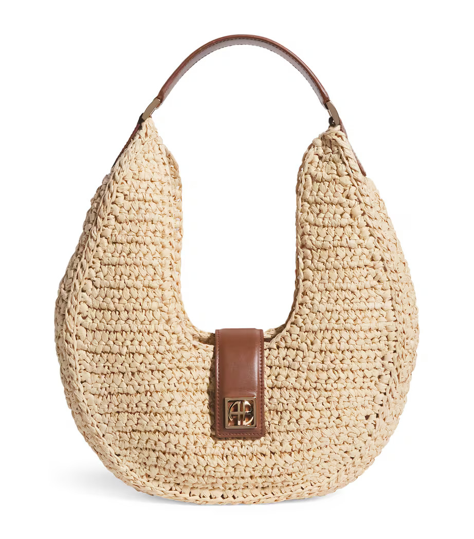Raffia Monogram Lou Shoulder Bag | Harrods