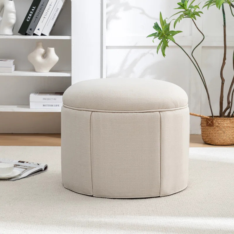 Oreilly Round Skirted Ottoman - Performance Boucle | Wayfair North America
