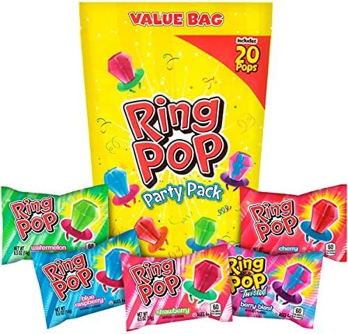 Amazon.com: Ring Pop Individually Wrapped Bulk Lollipop Variety Party Pack – 20 Count Lollipop ... | Amazon (US)