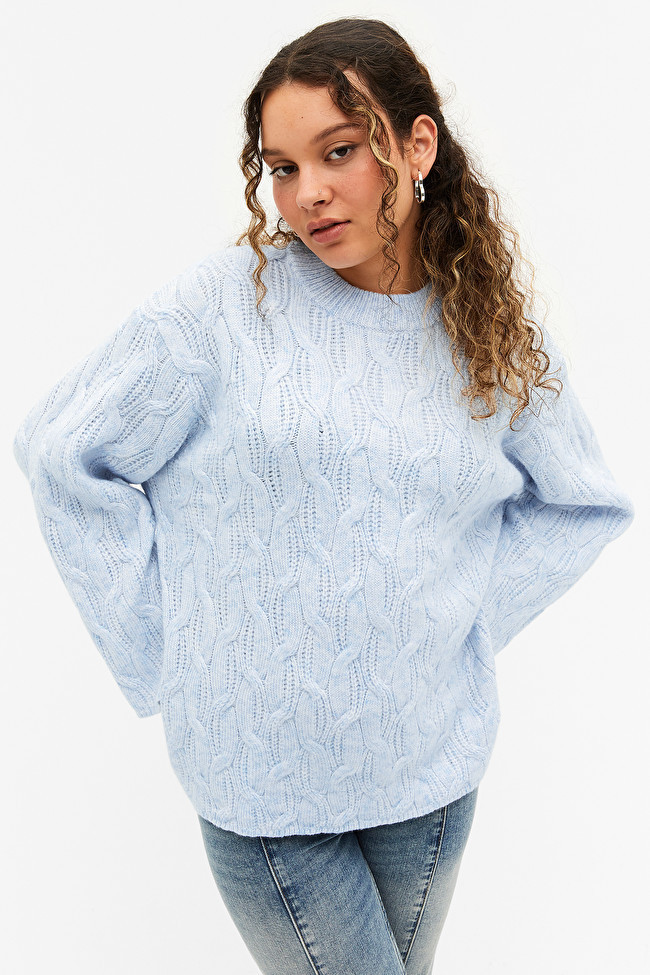 Oversized cable knit sweater | Monki