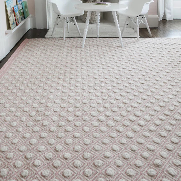 Langdon Handmade Flatweave Wool Pink Rug | Wayfair North America