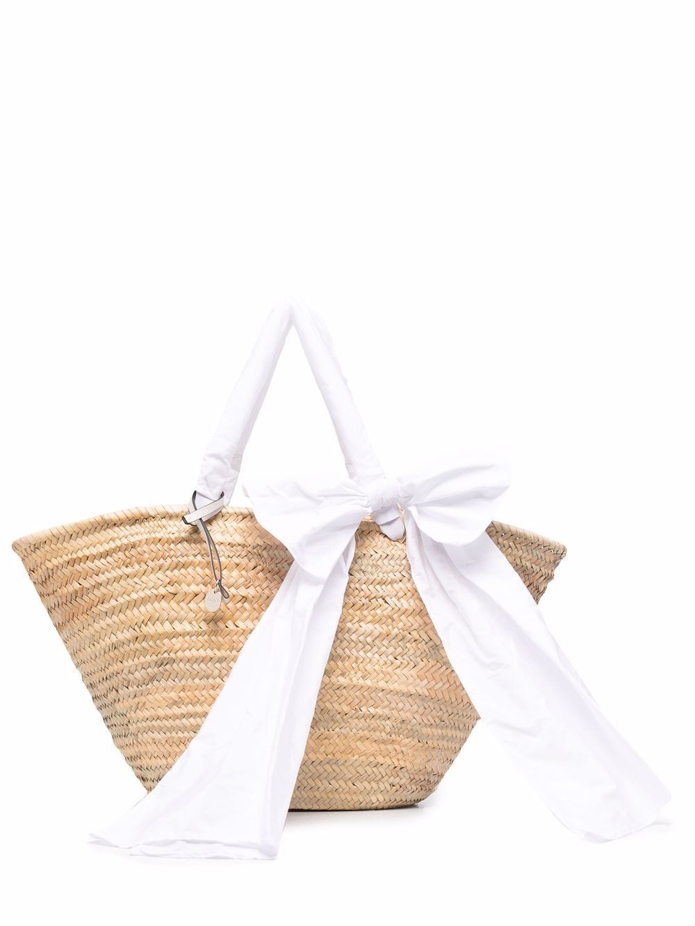 bow-detail woven straw tote bag | Farfetch (UK)
