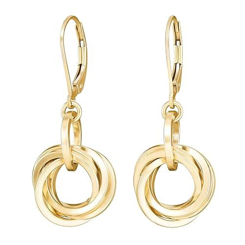Leverback 14K Gold Filled Dangling Earrings - Dressy Love Knot Gold Dangle Earrings For Women –... | Amazon (US)