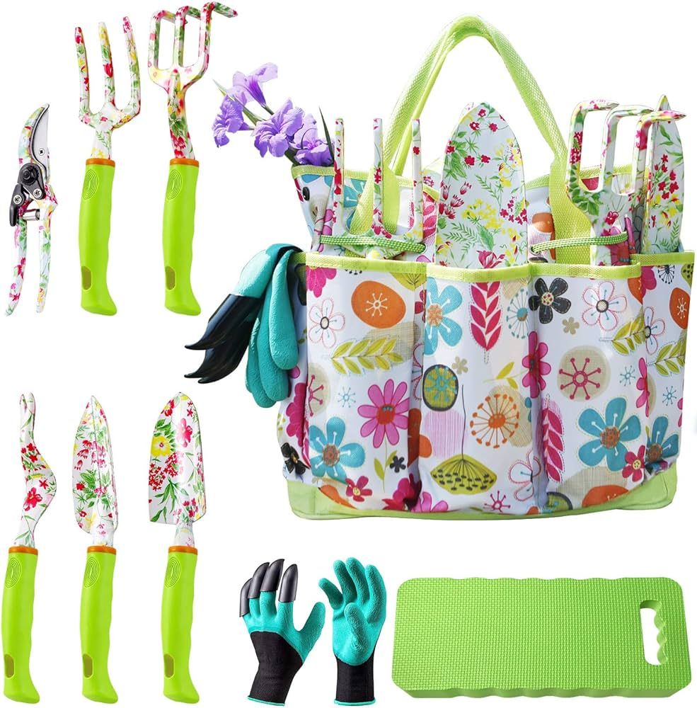 NAYE Garden Tool Set,Cute Gardening Gifts for Women,Birthday Gifts for Mom,Heavy Duty Tool Kit wi... | Amazon (US)