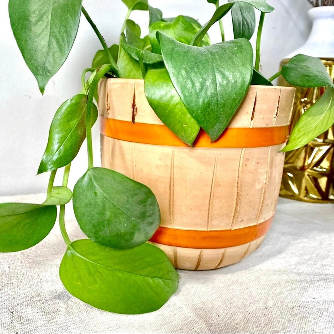 Italian Ceramic Bushel Basket Planter | Seasonal Fall Bushel Barrel Flower Pot | Round Fall Seaso... | Etsy (US)