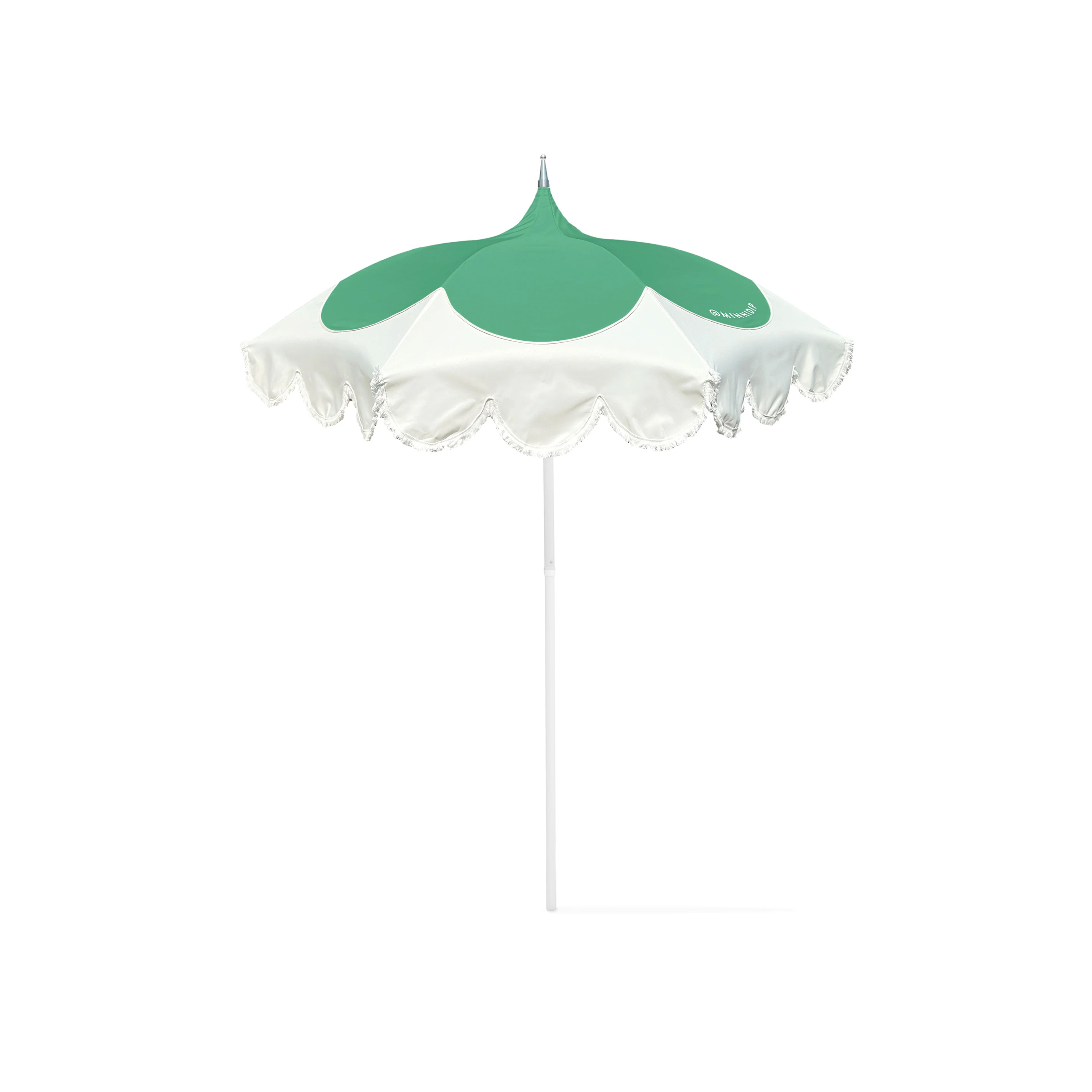 the SCALLOPED PETAL Market Umbrella in Topiary | Minnidip