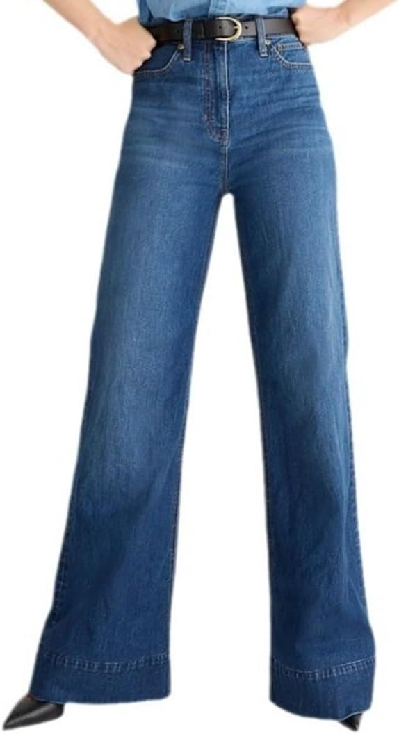 Women's Wide Leg Jeans High Waisted Jeans Stretchy Straight Casual Denim Pants Fall Tummy Control... | Amazon (US)