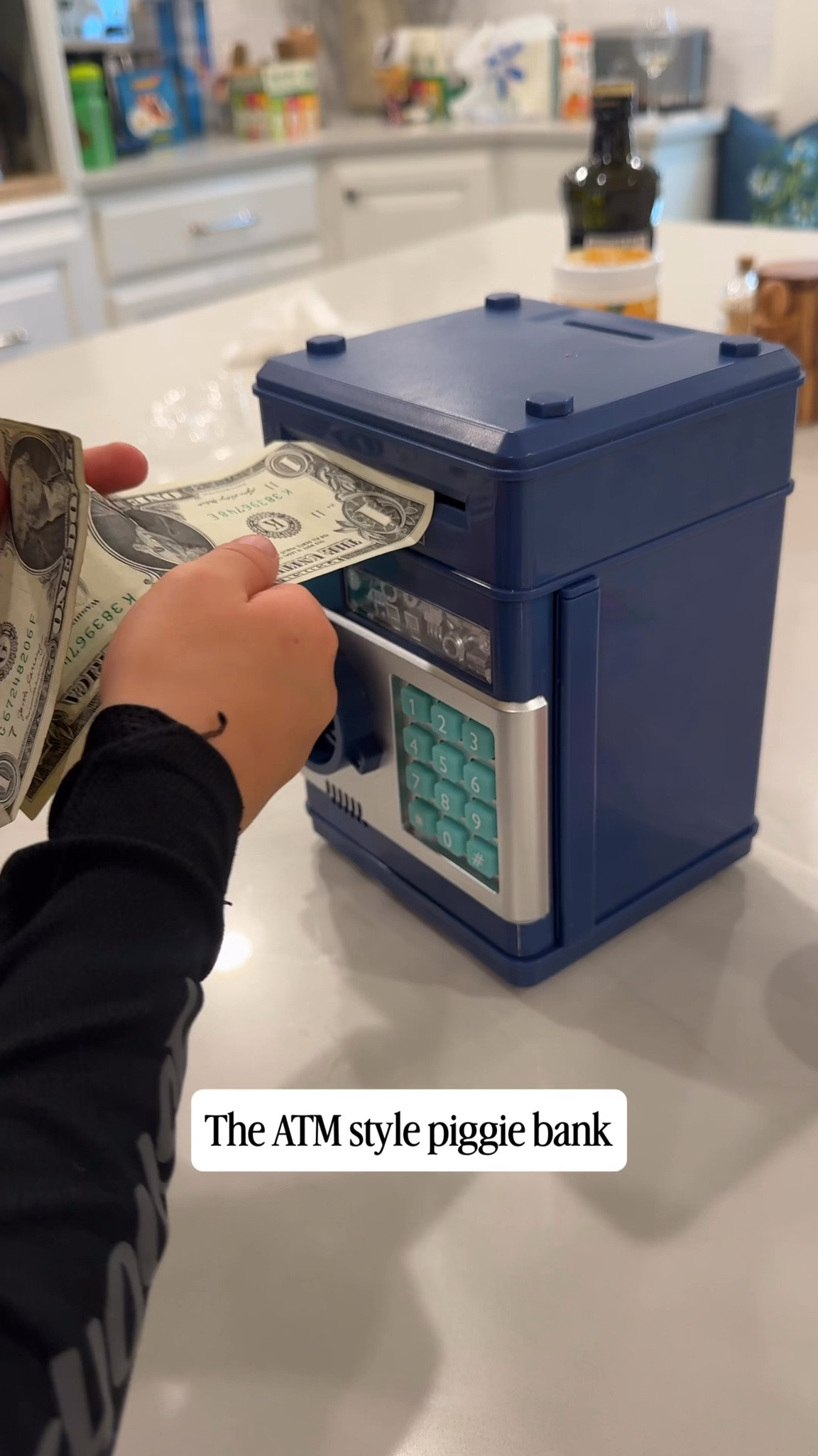 Great gifts for seven-year-old boys.  This piggy bank lets you insert money like ATM. Has a passcode to keep your kids money locked up and safe.

#GiftsForKids #GiftsForBoys #PiggyBank ￼

#LTKmomlife #LTKKids