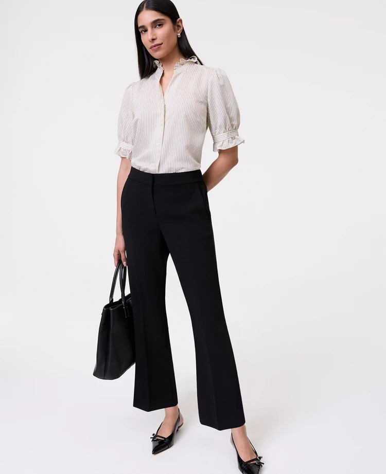 The Relaxed Jayne Trouser in Textured Crepe | Ann Taylor