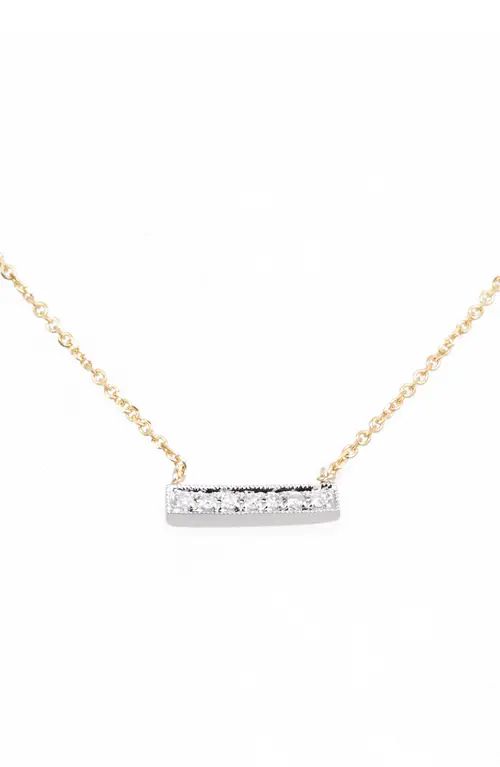 Dana Rebecca Designs 'Sylvie Rose' Diamond Bar Pendant Necklace in Yellow Gold at Nordstrom, Size 18 | Nordstrom