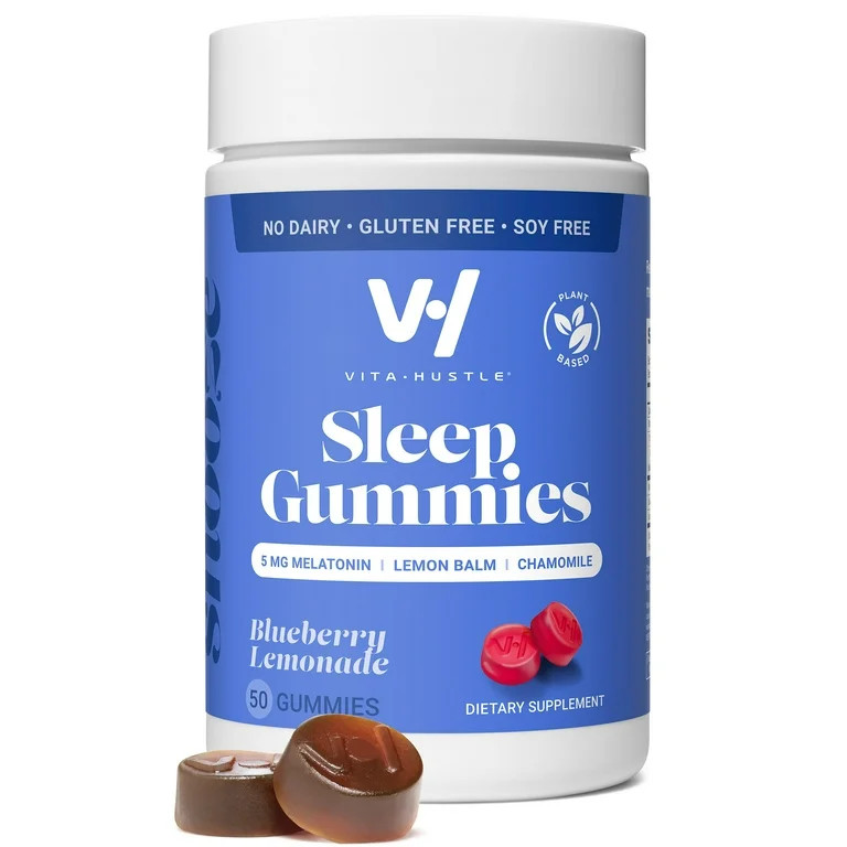VitaHustle Sleep Gummy Supplement, 5 mg Melatonin, Lemon Balm, Chamomile, 50 Count | Walmart (US)