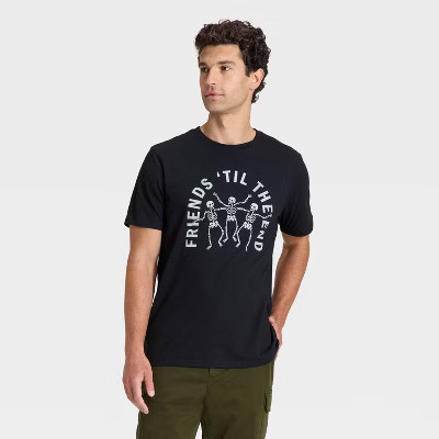 Men's Friends 'Til The End Short Sleeve Graphic T-Shirt - Goodfellow & Co™ Skeletons L | Target