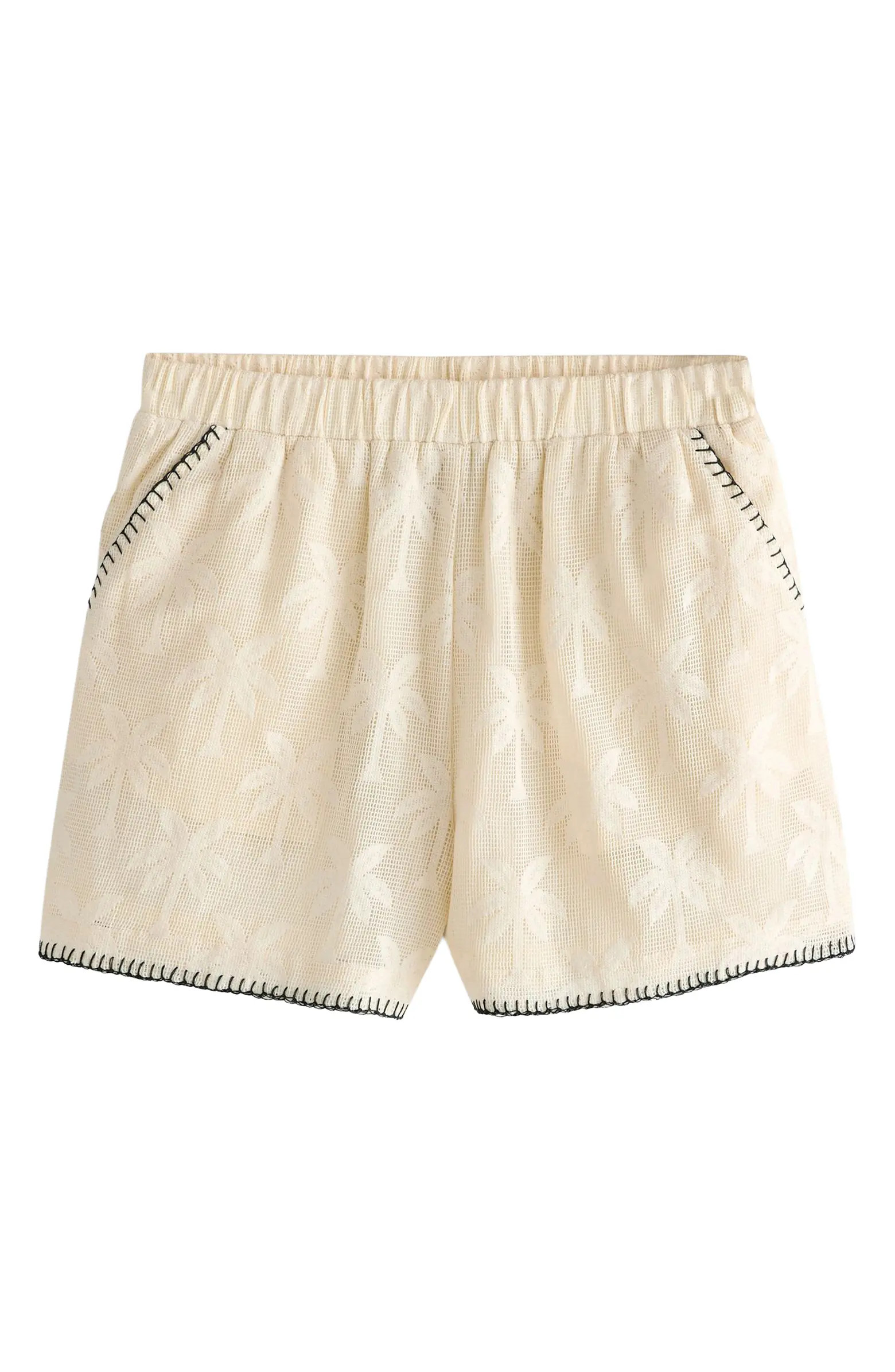Palm Jacquard Open Knit Shorts | Nordstrom