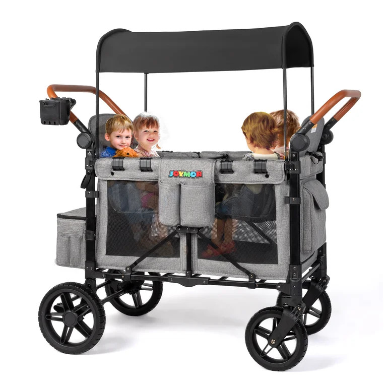 JOYMOR Quad Deluxe Stroller Wagon for 4 Kids, Bus Seating High Seat & Face to Face, Rubber Wheel,... | Walmart (US)