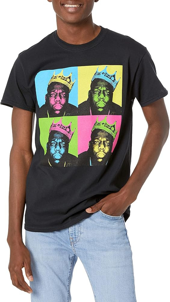 The Notorious B.I.G Mens The Notorious B.i.g Multi-Colored Crown T-Shirt | Amazon (US)