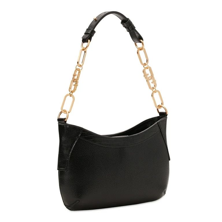 Time and Tru Women's Bryant Pebbled Shoulder Bag, Black - Walmart.com | Walmart (US)