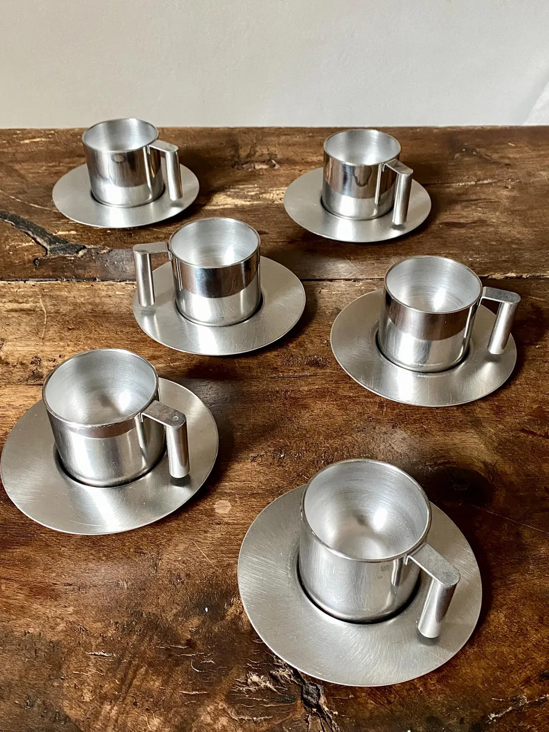 Vintage Italian Espresso Set of 6 by VEMI – 1970s Stainless Steel Coffee Cups & Saucers – Mod... | Etsy (US)