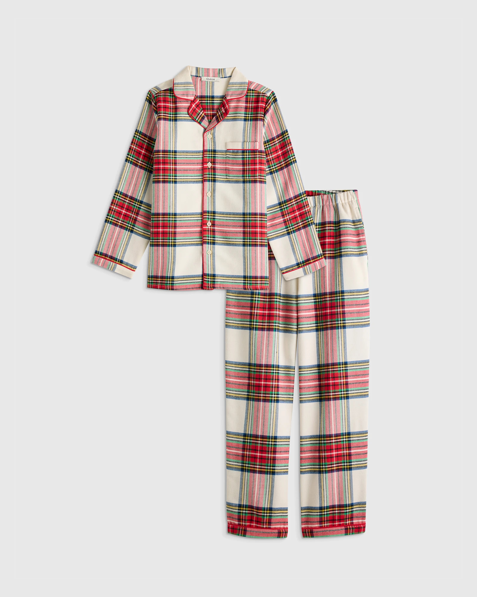 Quince | Holiday Flannel Pajama Set in Holiday Tartan, Size 4T, Recycled Polyester | Quince