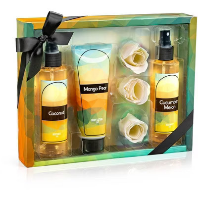 Fine Fragrance Body Mist & Body Splash Holiday Gift Set – Luxury Self-Care Combo for Women and Girls (Coconut, Cucumber, Mango Pear, Rose Soap) | Target