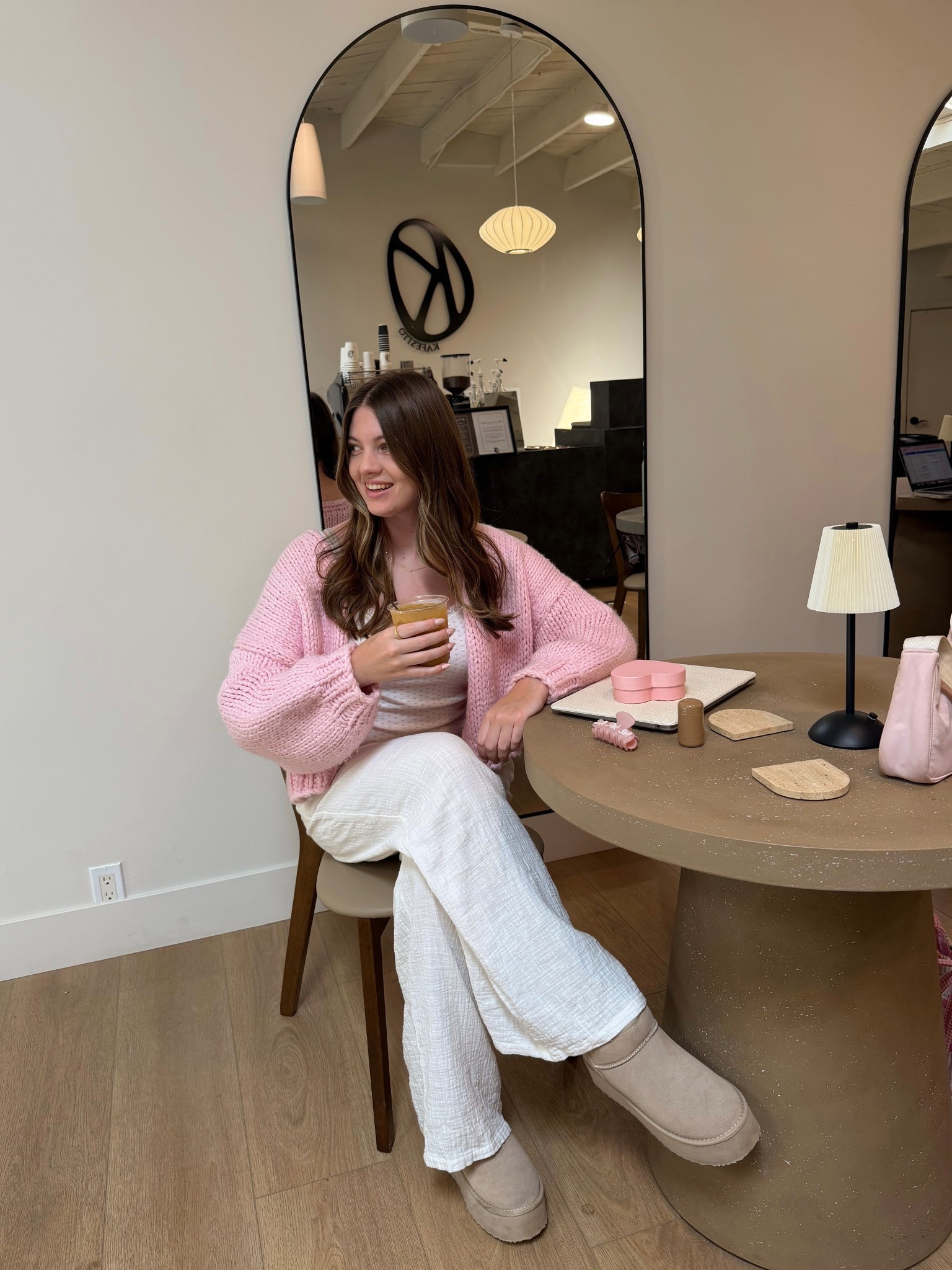 Cozy pink cardigan outfit 

#LTKSeasonal #LTKootd