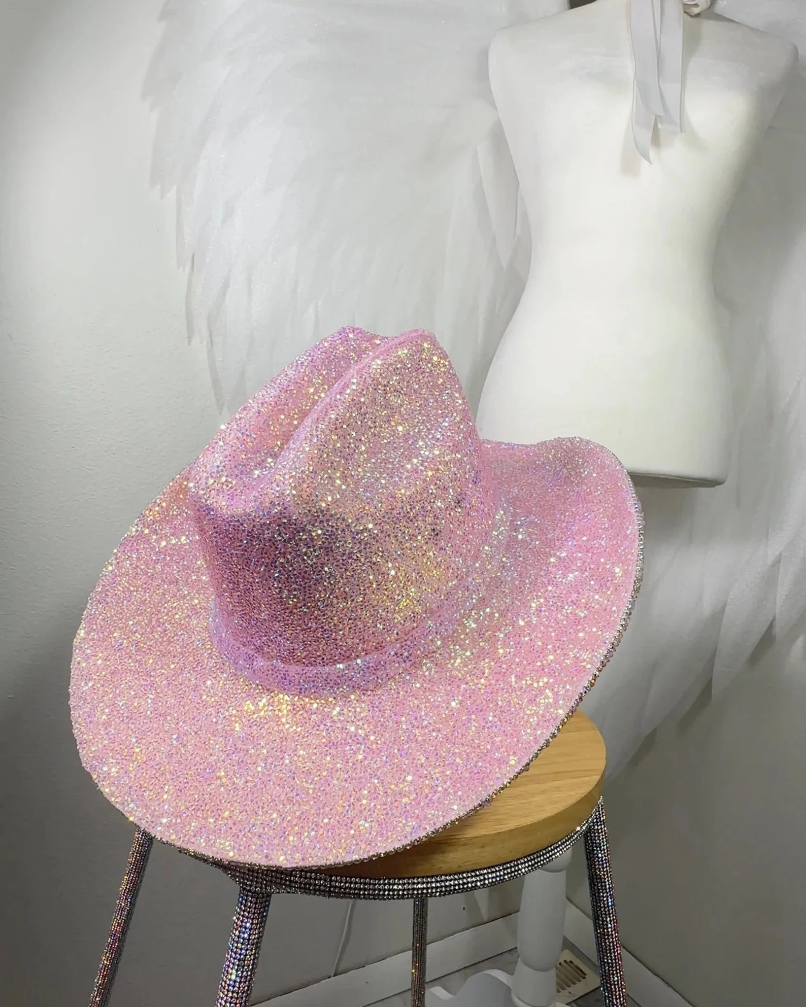Pink Rhinestone Cowgirl Hat. Western Wedding. Country Concert. Space Costume. Bridesmaids Outfits... | Etsy (US)