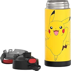 THERMOS FUNTAINER 16 Ounce Stainless Steel Vacuum Insulated Bottle with Wide Spout Lid, Pokemon | Amazon (US)