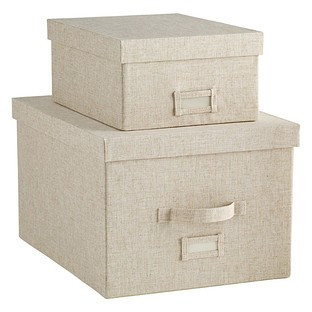 Linen Cambridge Storage Boxes | The Container Store