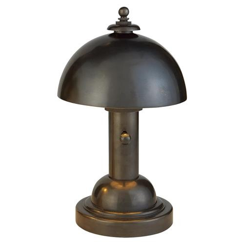Visual Comfort Totie Industrial Loft Bronze Metal Dome Shade Desk Lamp | Kathy Kuo Home