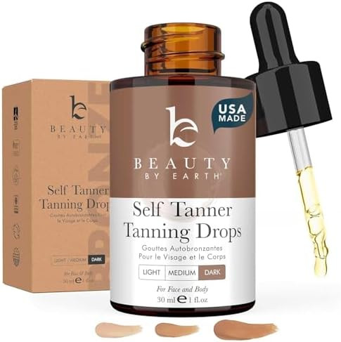 Self Tanning Drops for Face - USA Made with Organic & Natural Ingredients, Ultra Dark Face Tannin... | Amazon (US)